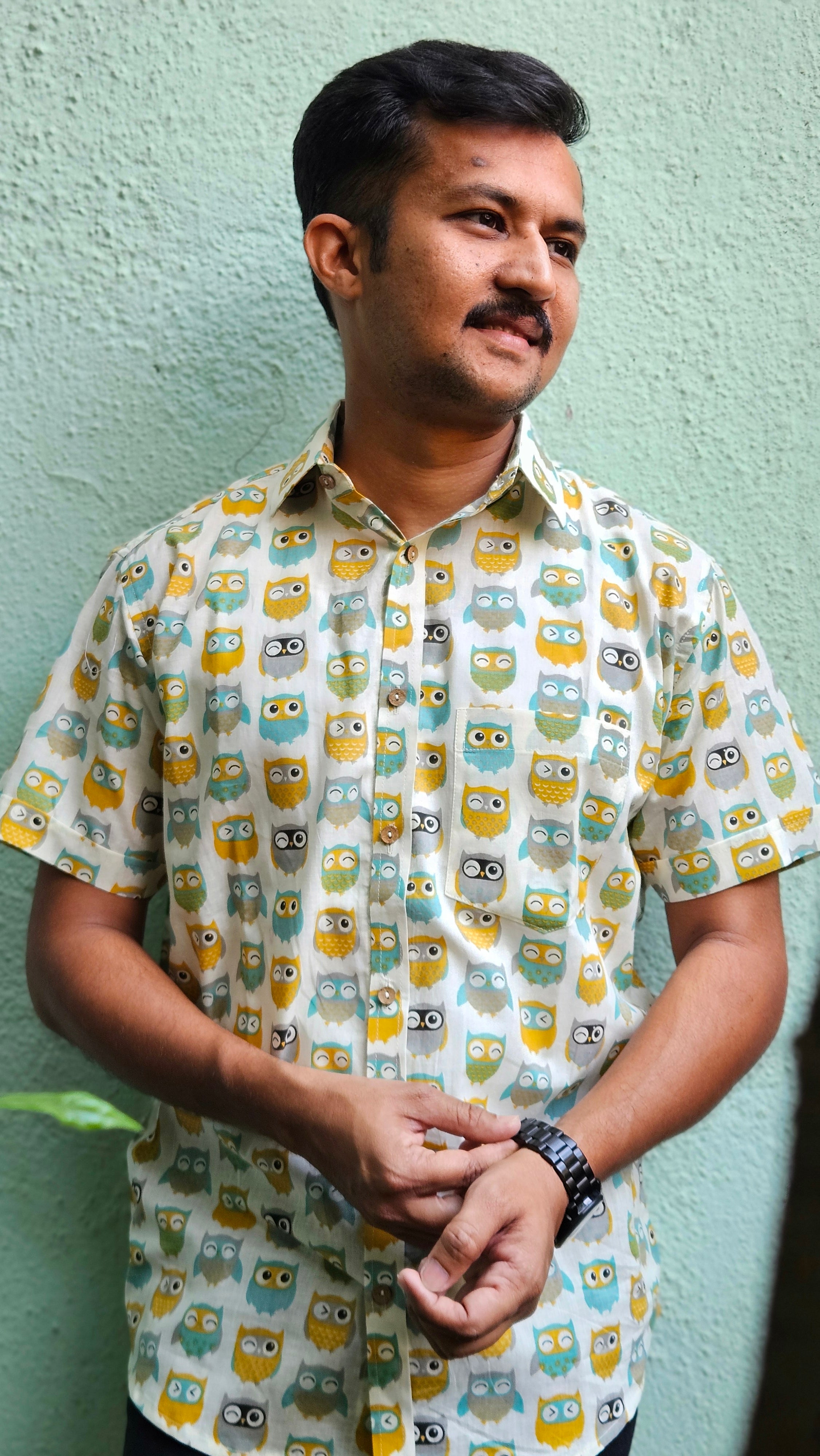 Owl printed shirt