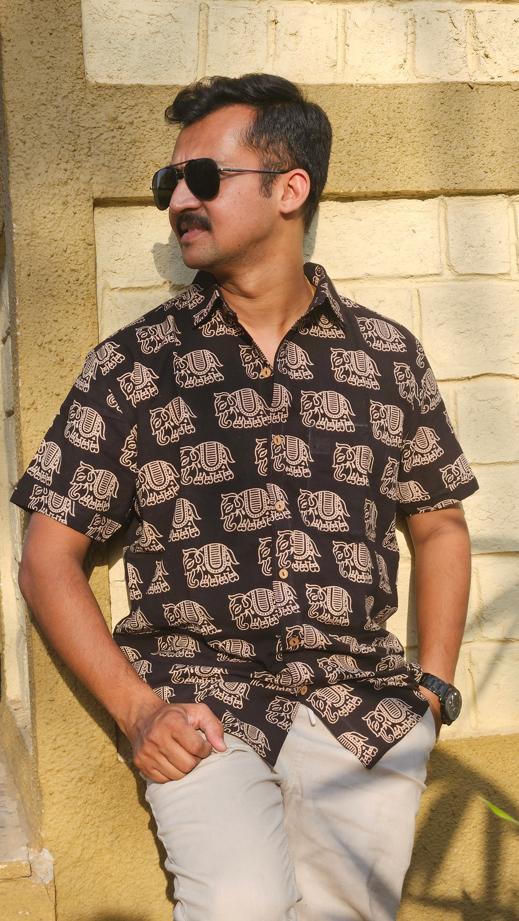 Black Elephant printed shirt