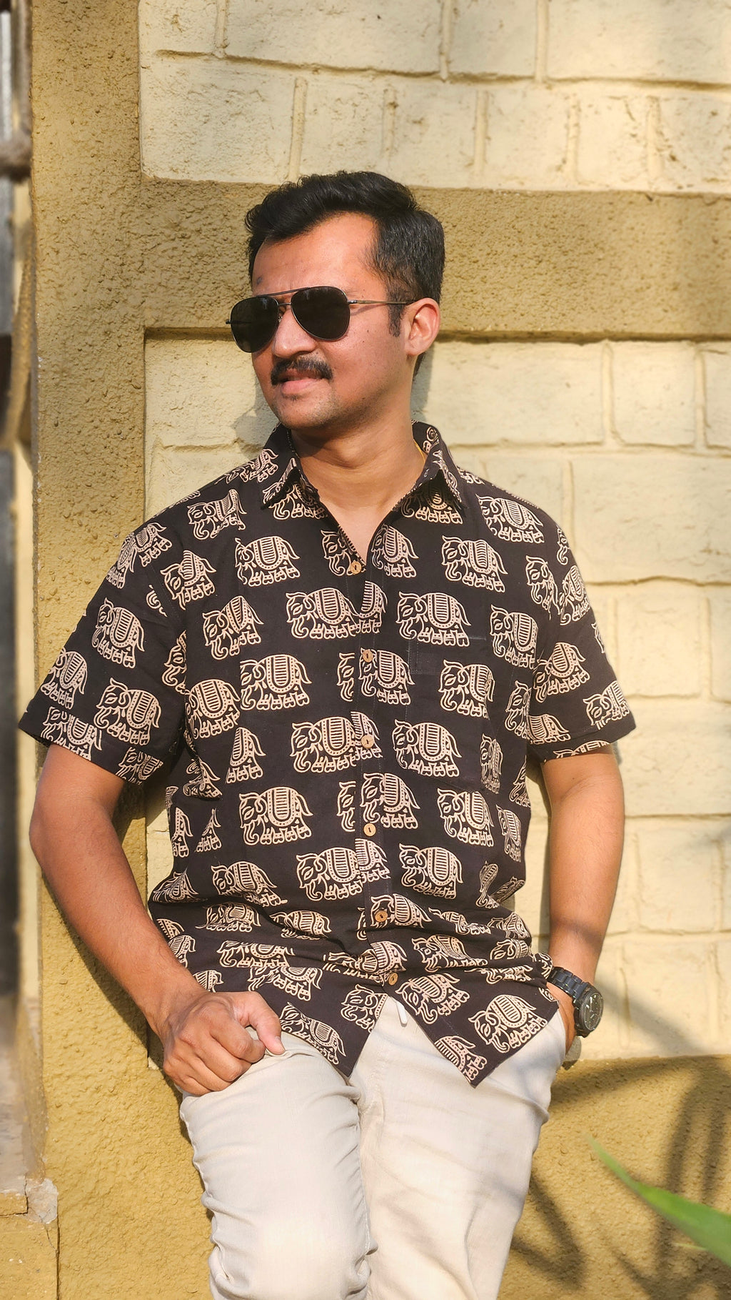 Black Elephant printed shirt
