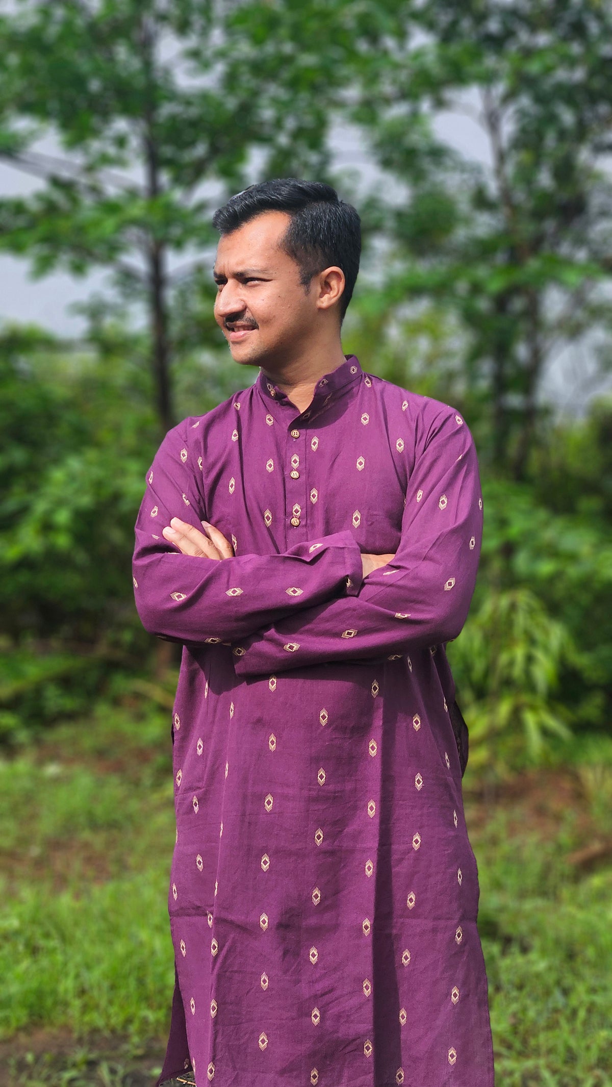 Purple handwoven kurta