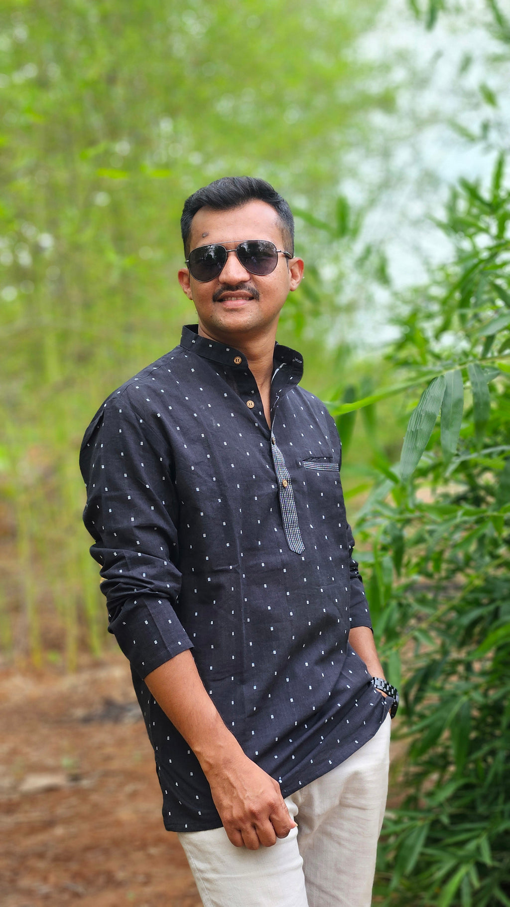 Black handwoven short kurta🖤