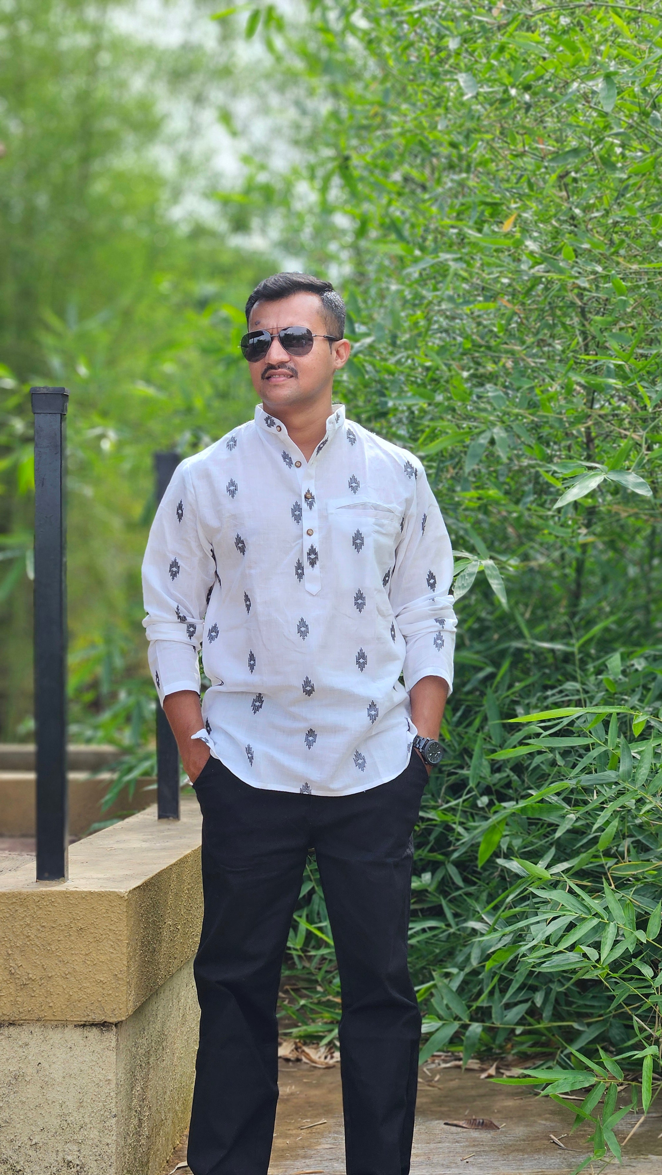 White handwoven short kurta 🤍