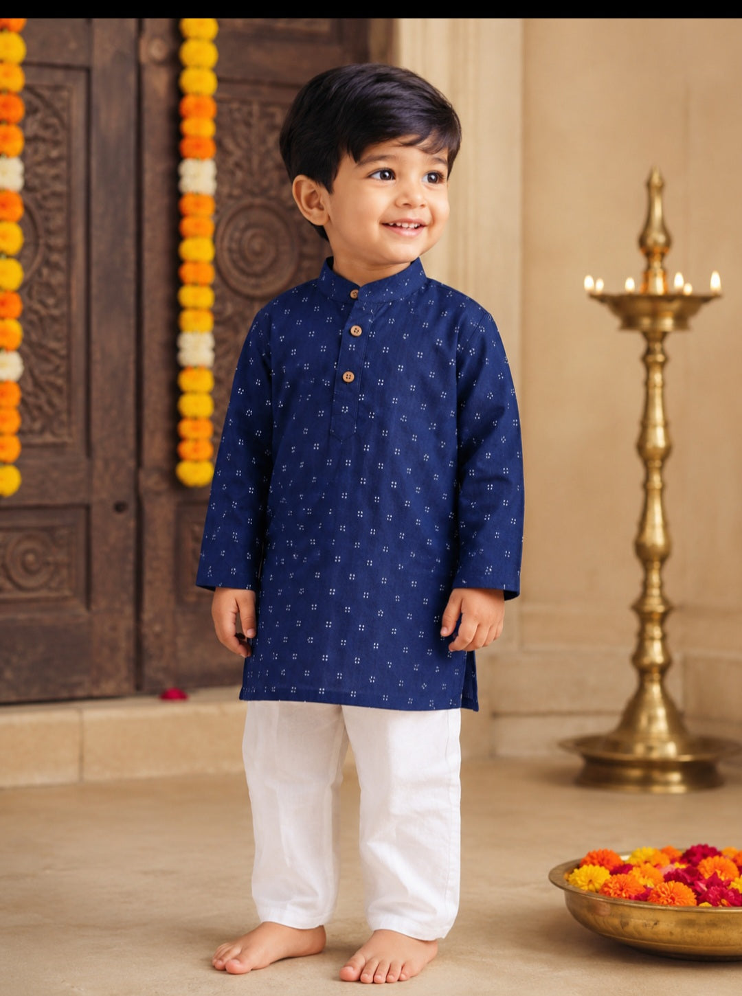 Navy blue kurta pant set