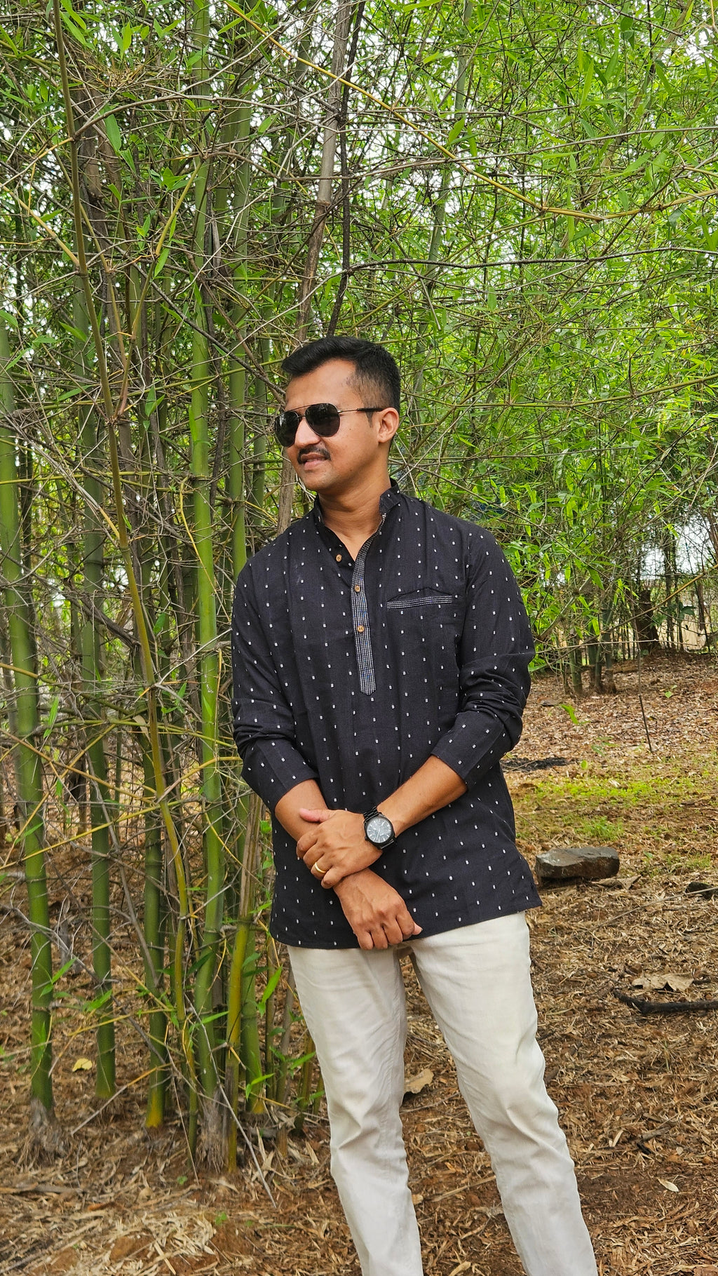 Black handwoven short kurta🖤