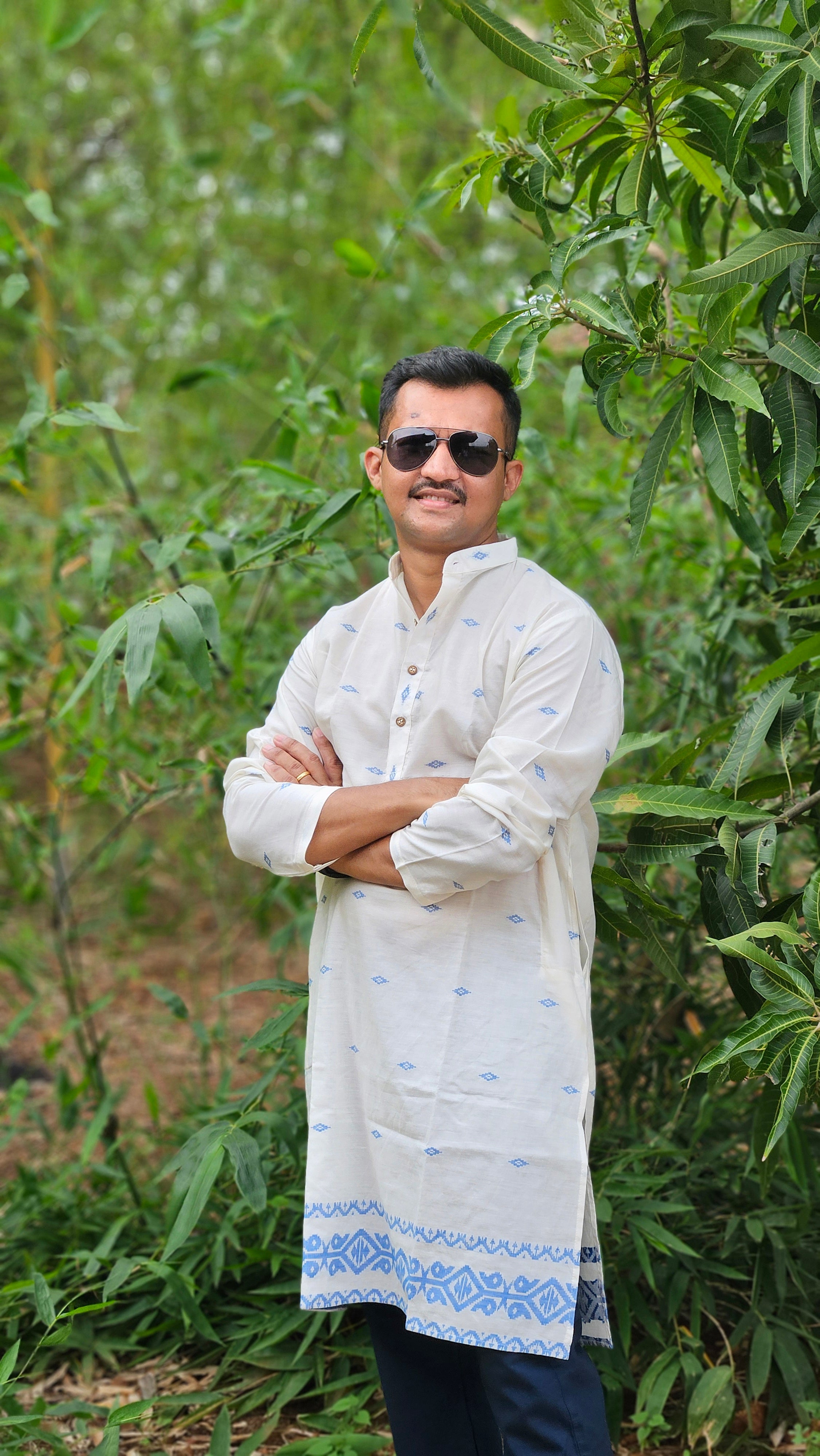 White Jamdani Handwoven kurta