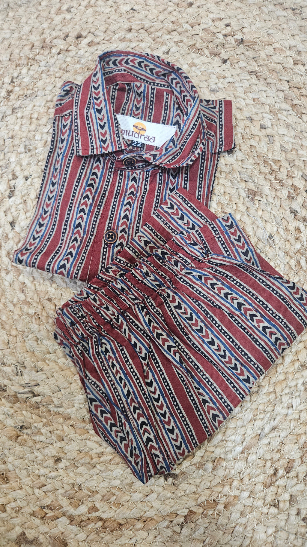 Maroon stripes co ord set