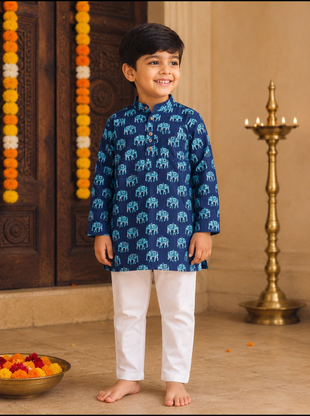 Elephant printed kurta & pant set