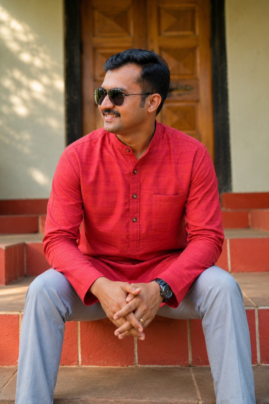Pink handwoven short kurta✨️