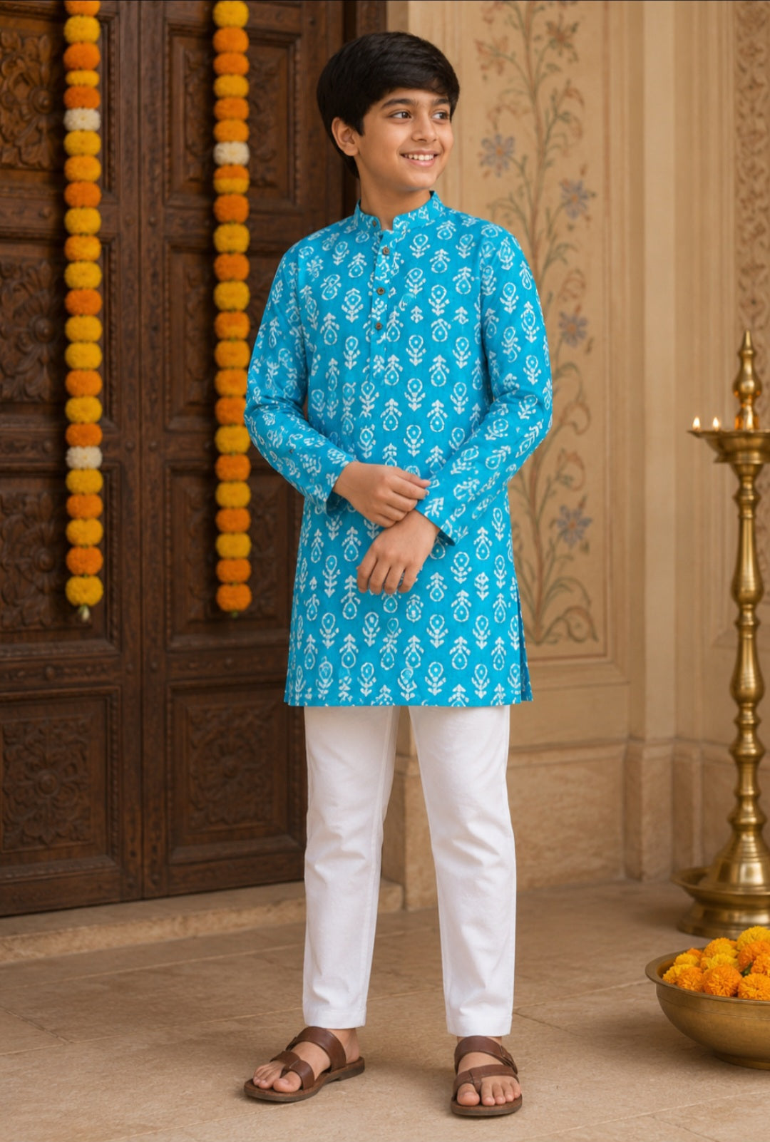 Sky blue kurta & pant set