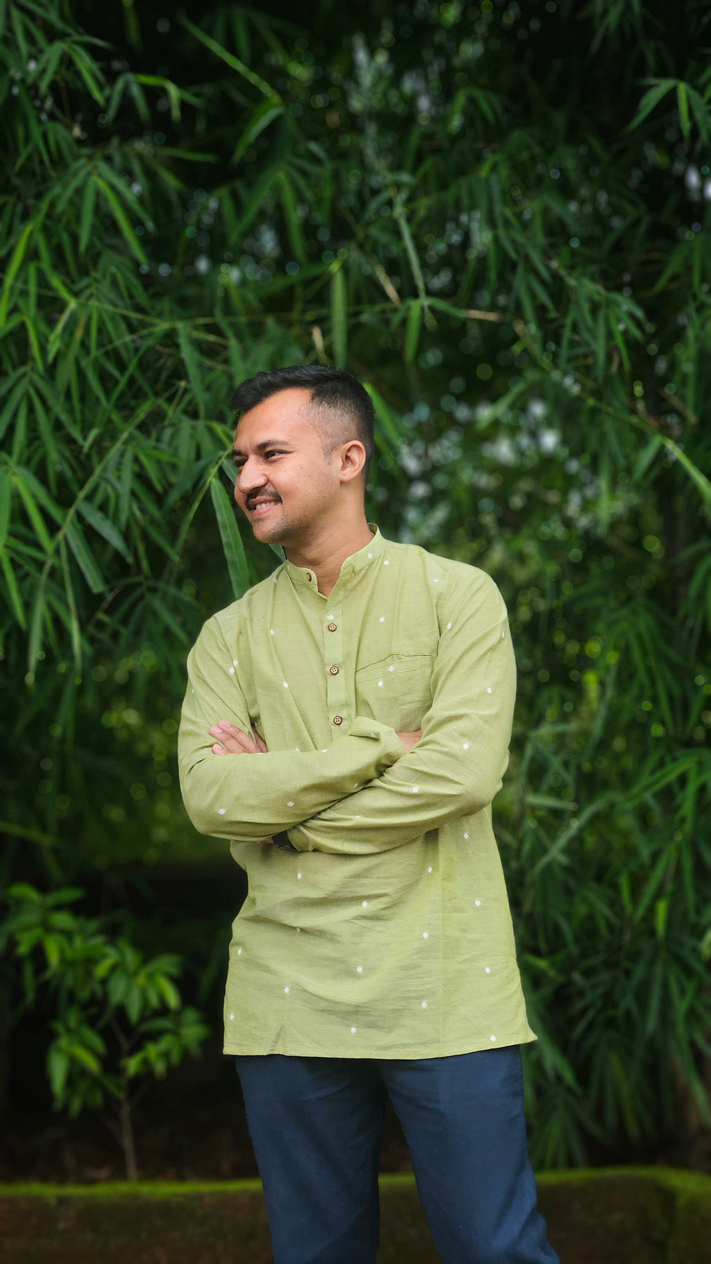 Pista bloom short kurta
