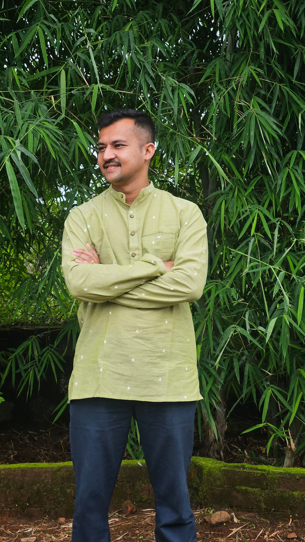 Pista bloom short kurta